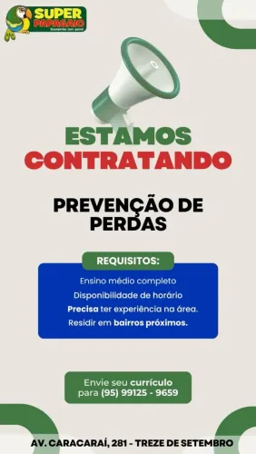 VAGAS DE EMPREGO DISPONÍVEIS.
