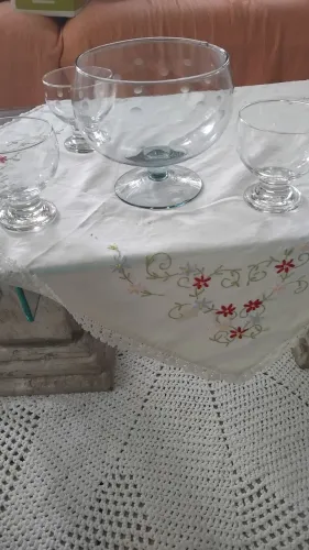 Jogo de sobremesa cristal antigo