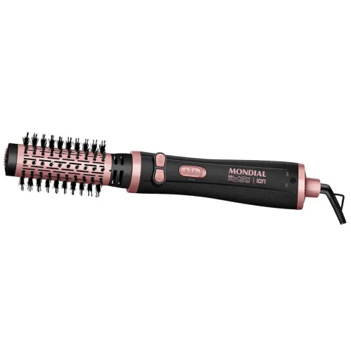Escova Rotativa Black Rose íon, Mundial bivolt - Preto/ Golden Rose