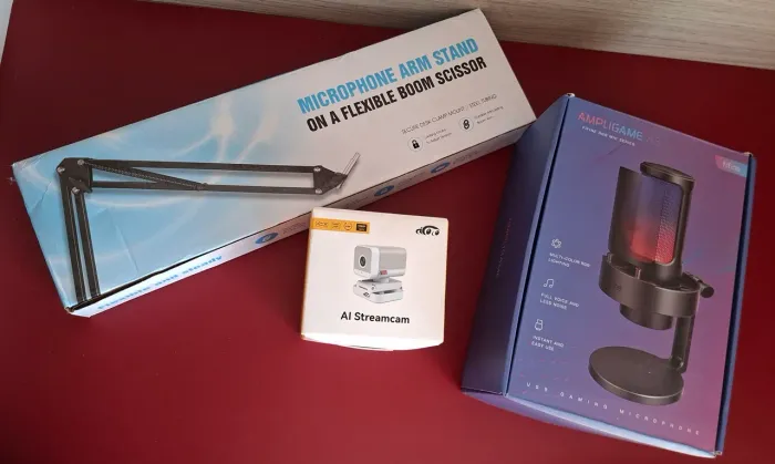 Kit Stream | Microfone Fifine A8 + Webcam Full HD + Braço Articulado