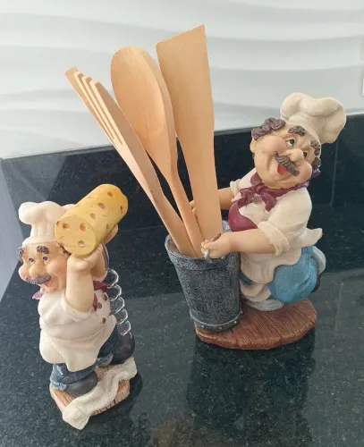 2 Bonecos Chefs de Cozinha Gourmet