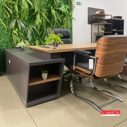 Mesa Diretor com Armário Lateral para Escritório/Home Office/Empresas
