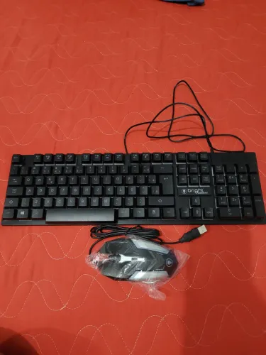 Teclado game bringht games de membrana mais mouse.