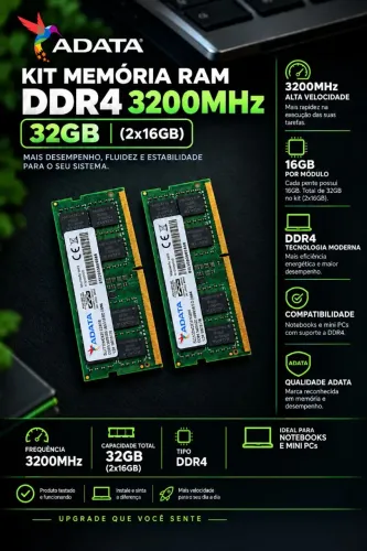 Kit 32GB RAM ADATA DDR4 3200MHz (2x16GB) SO-DIMM