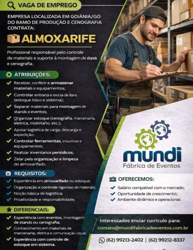 VAGA DE EMPREGO - ALMOXARIFE