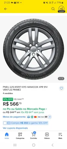 Pneus continental bom de conservação