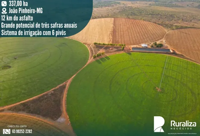 Fazenda com Pivô | 3 safras anuais | Água em abundância