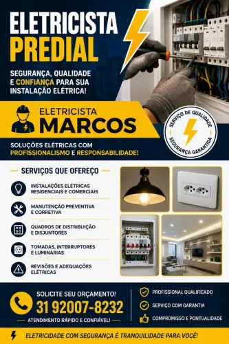ELETRICISTA RESIDENCIAL, PREDIAL E MANUTENÇÃO ELÉTRICA E CAMERAS DE SEGURANÇA