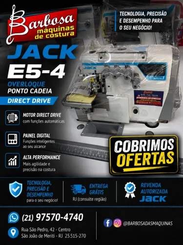 MÁQUINA OVERLOQUE 4 FIOS| 5 FIOS JACK NOVA