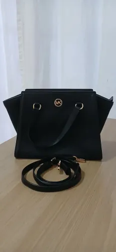 Bolsa Michael Kors Freya Small Satchel Couro Preta - Estado de Nova