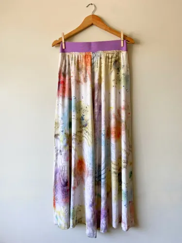 Calça pantalona estampada - Ágatha