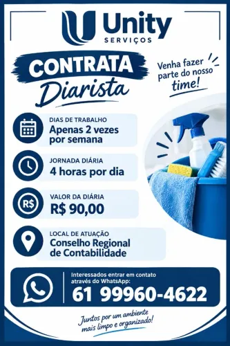 CONTRATA-SE DIARISTA EM CASCAVEL PARANÁ