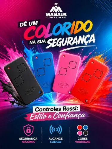 Controle para portão eletrônico Rossi várias cores disponíveis.