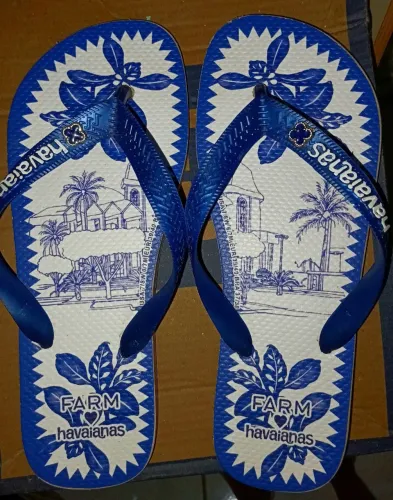 Havaianas Farm inspired ,Azul , estampa farm