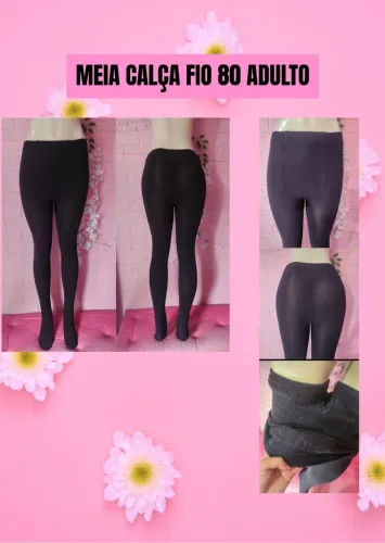 Meia calça fio 80 preta adulto