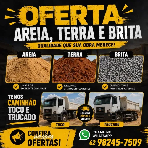 Areia terra brita 