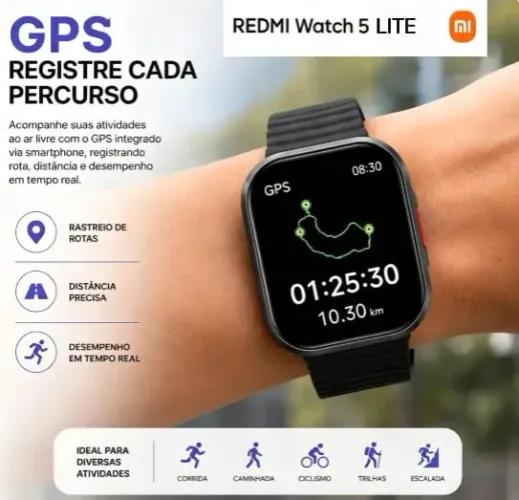 SMARTWATCH RELOGIO REDMI WATCH 5 LITE SUPER NOVO COM GPS