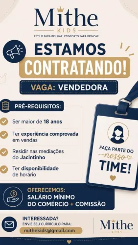 Vaga para vendedora