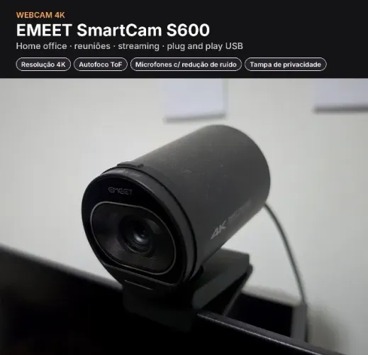Webcam EMEET SmartCam S600 4K Autofoco