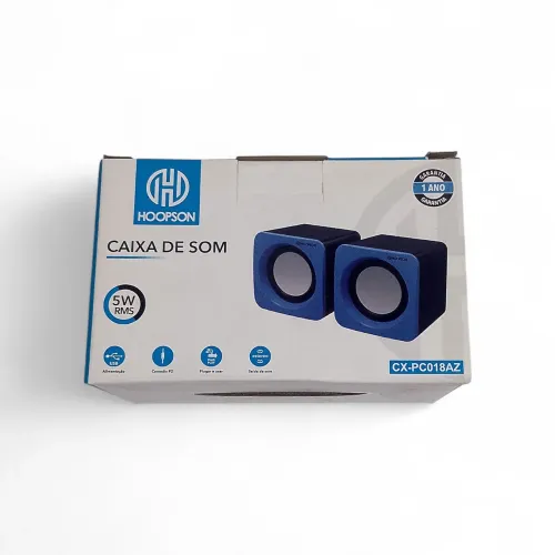 Caixa de som Pc hoopson azul