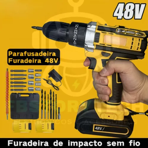 Parafusadeiras 48V Semi_Profissional + Kit 29 ítens-18X SEM JUROS