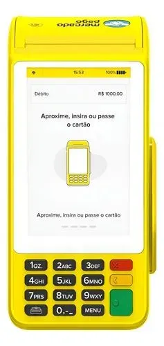 Point Pro 3 Mercado Pago Imprime o Comprovante Maquininha Cartao 4g C/Tela Touch - Chip