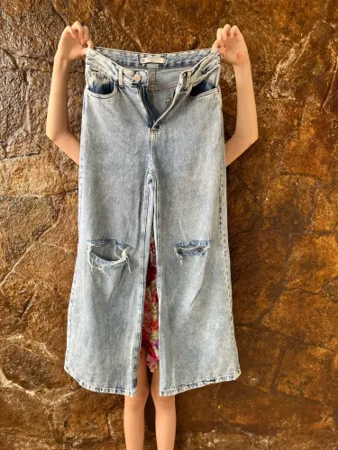 Calça wide leg C&A