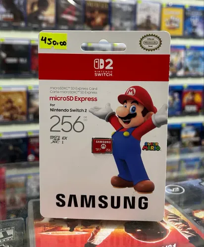 Memória Micro SD Express 256GB Samsung Nintendo Switch 2 novo lacrado