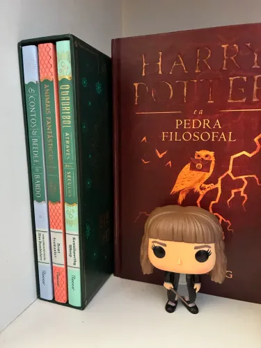 Box Biblioteca de Hogwarts + Pedra Filosofal capa dura (veja descrição)