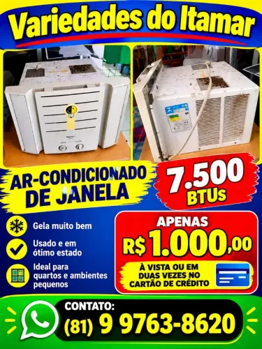 Ar condicionado 7500 BTU ou em duas vezes no cartão de crédito aproveite