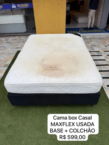 Cama box casal MAXFLEX USADA TOP - ENTREGAMOS
