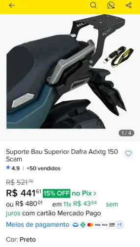 SUPORTE BAU SUPERIOR DAFRA ADXTG 150
