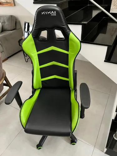 Cadeira Gamer Mymax Mx5, Até 150 Kg, Giratória, Preta e Verde