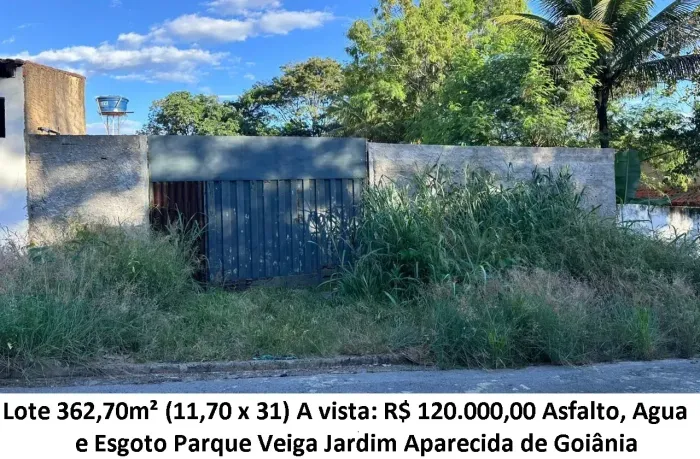 Leia a descrição: Lote 362,70m² (Asfalto, Agua e Esgoto) Parque Veiga Jardim