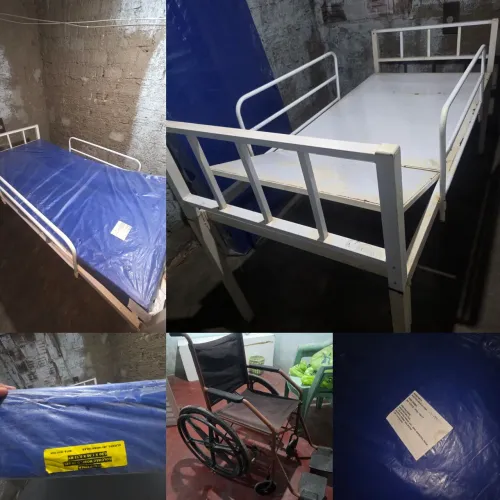 Cama hospitalar + colchão + cadeira