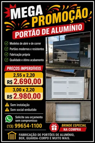 Portão de alumínio na promoção