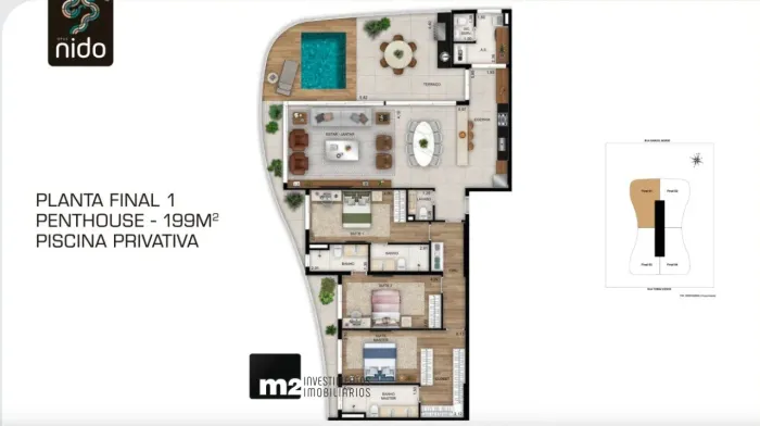 Penthouse Opus Nido 199m2 3 Suites no Setor Bueno