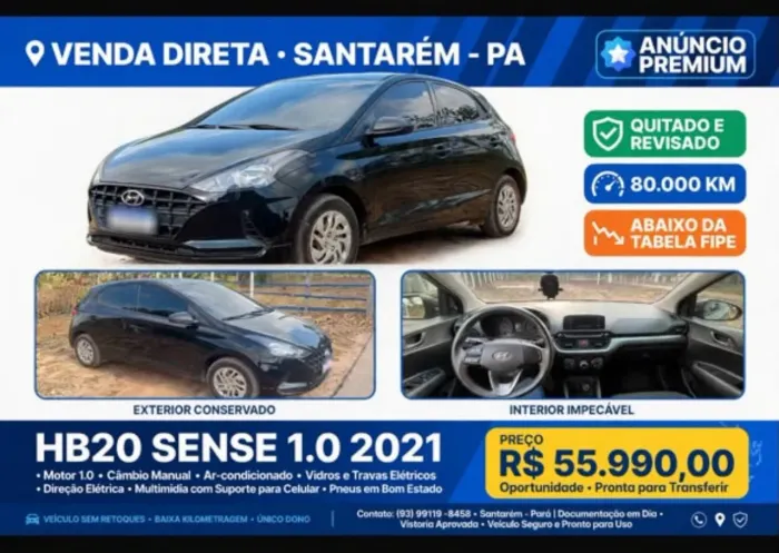 Hyundai HB20 Sense 1.0 Flex 12V MEC 2021