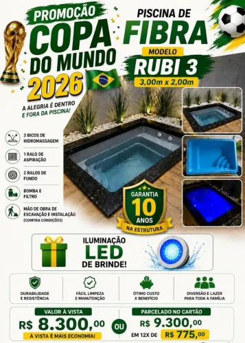 Piscina de fibra de vidro na promoção
