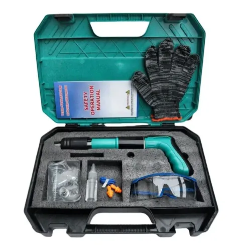 KIT PISTOLA APLICADOR DE PINOS COM MALETA E ACESSÓRIOS