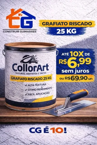 Textura riscada GRAFIATO Collorart 25kg - R$69,90 de até 10x SEM JUROS.