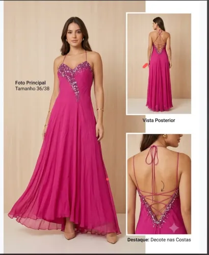 Vestido de festa Barbara Bela TAM 40 (confecção pequena)