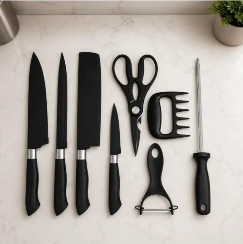Kit de Facas de Cozinha Premium | Jogo Completo com Facas, Tesoura, ralador e chaira