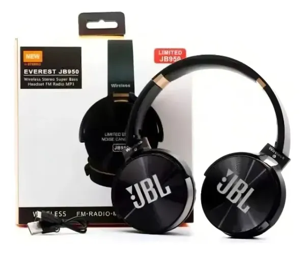 Fone De Ouvido Jb950 Everest Over-ear S/fio Bluetooth Cor Preto