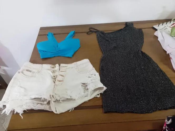 Top feminino , short e vestido em excelente qualidade 