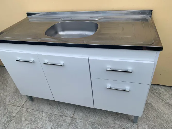 Balcão de Pia MDF + Pia Inox - Entrego !