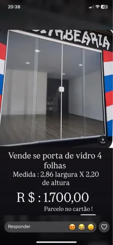 Vende se porta de vidro 4 folhas