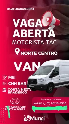 Estamos contratando motorista categoria B e D