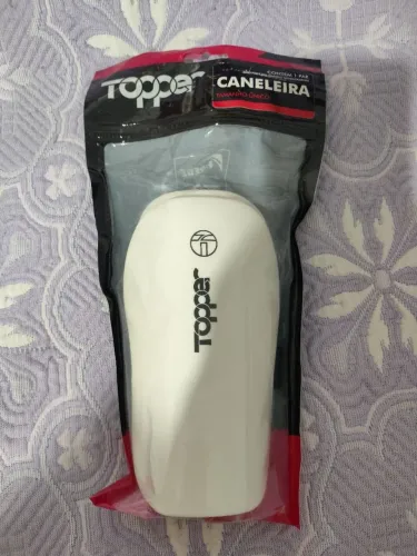 Caneleira futebol topper branca nova tamanho único
