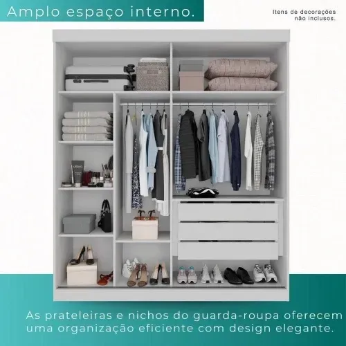 Guarda roupa 2 portas de correr 3 gavetas